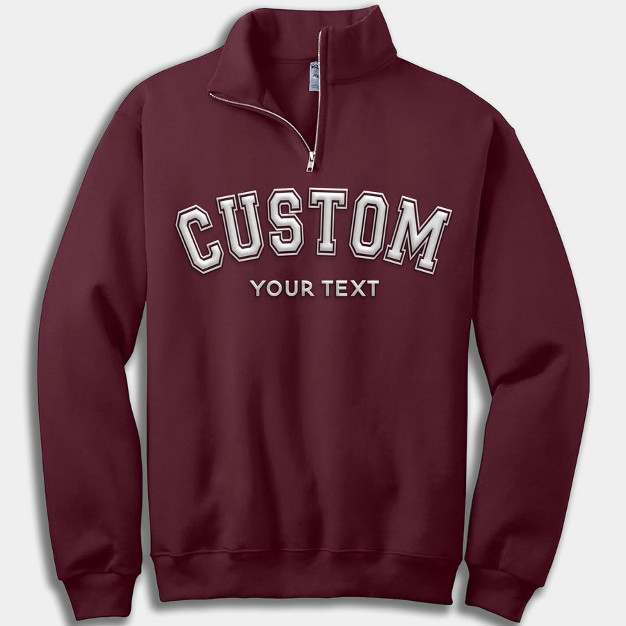 (PRE-ORDER) CUSTOM SHOP VARSITY PUFF PRINT QUARTER ZIP SWEATSHIRT