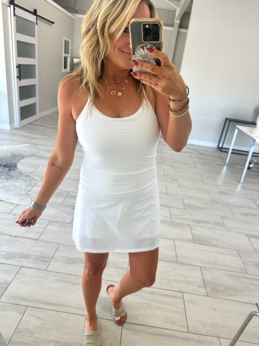 BUCKLEY A-LINE ACTIVE DRESS | WHITE