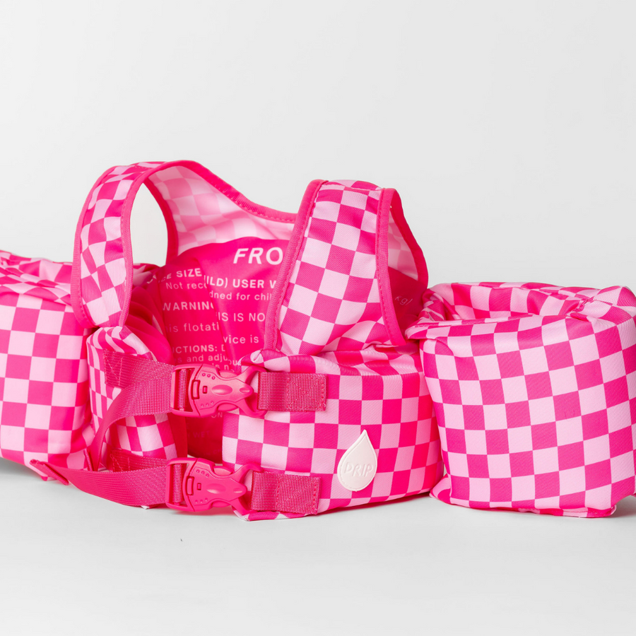 DRIPFLOATS Pink Checkered Kids Float (COLLECTIVE)