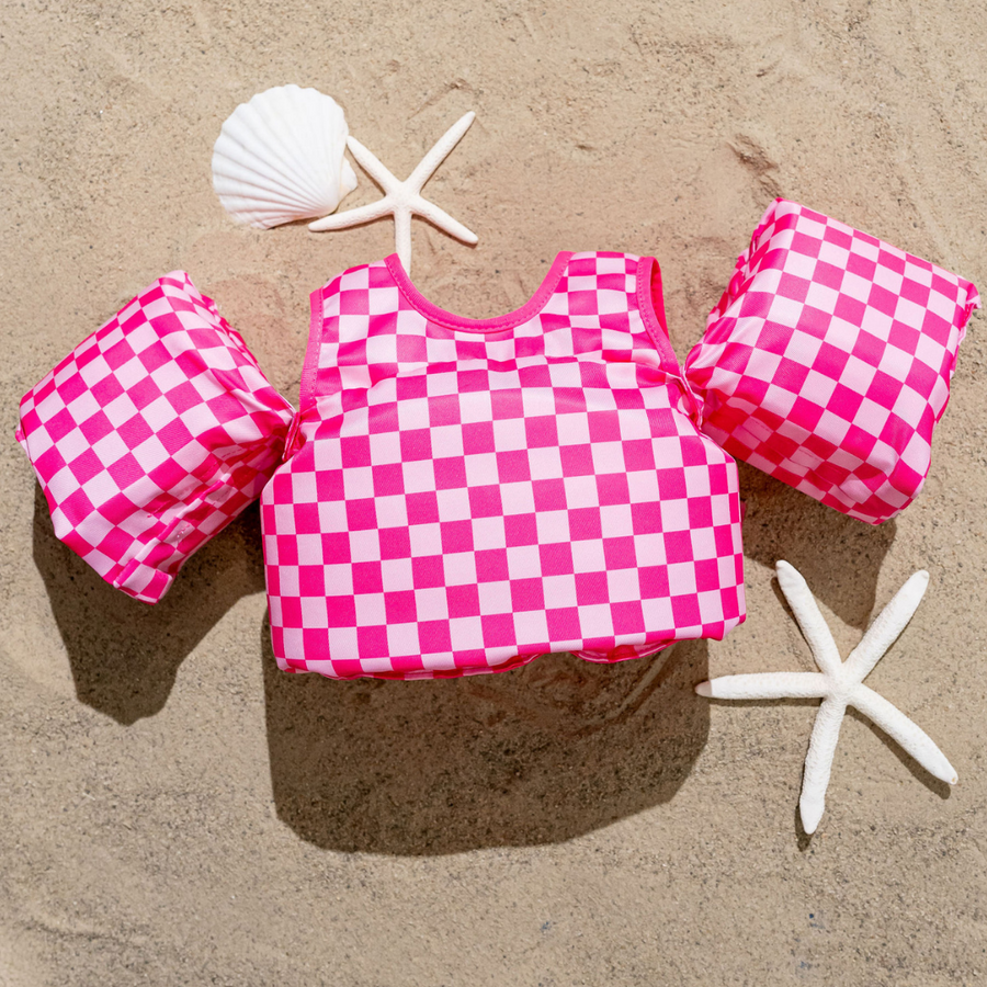 DRIPFLOATS Pink Checkered Kids Float (COLLECTIVE)