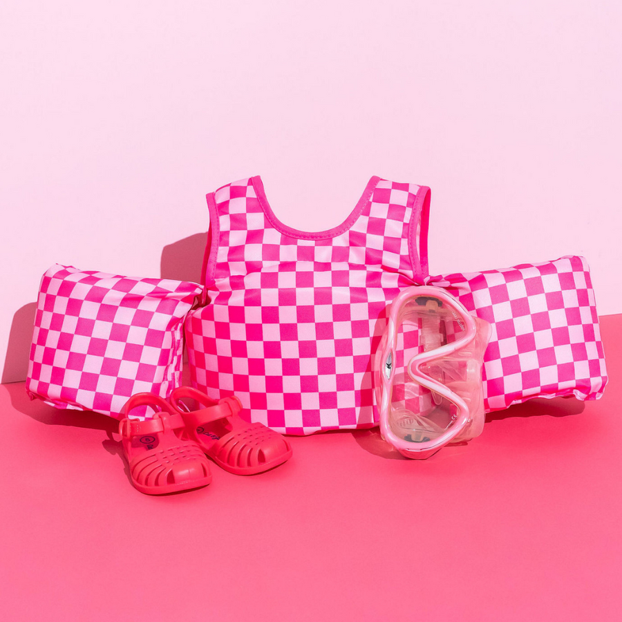 DRIPFLOATS Pink Checkered Kids Float (COLLECTIVE)
