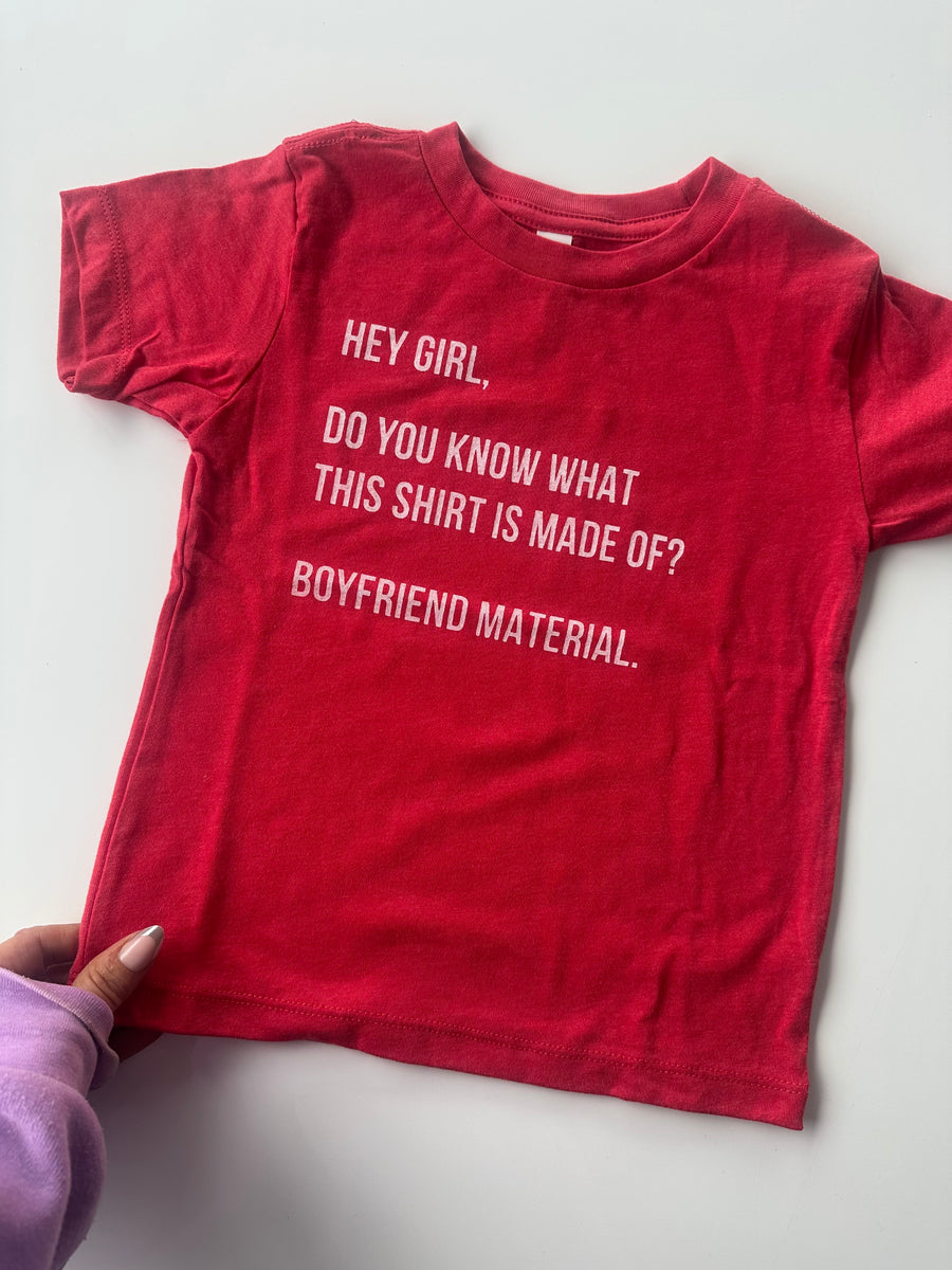 HAPPY KIDS CO BOYFRIEND MATERIAL TEE | BABY + KIDS | RED