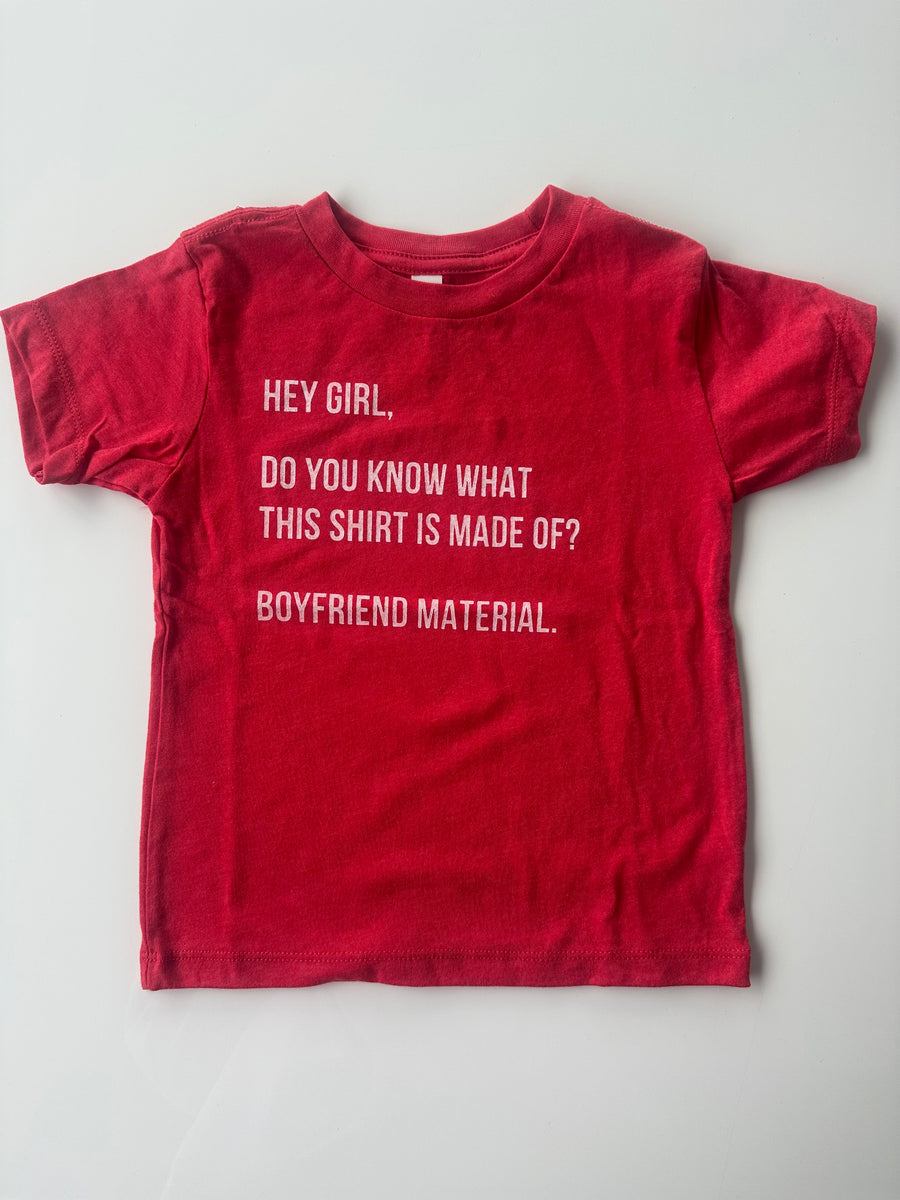 HAPPY KIDS CO BOYFRIEND MATERIAL TEE | BABY + KIDS | RED