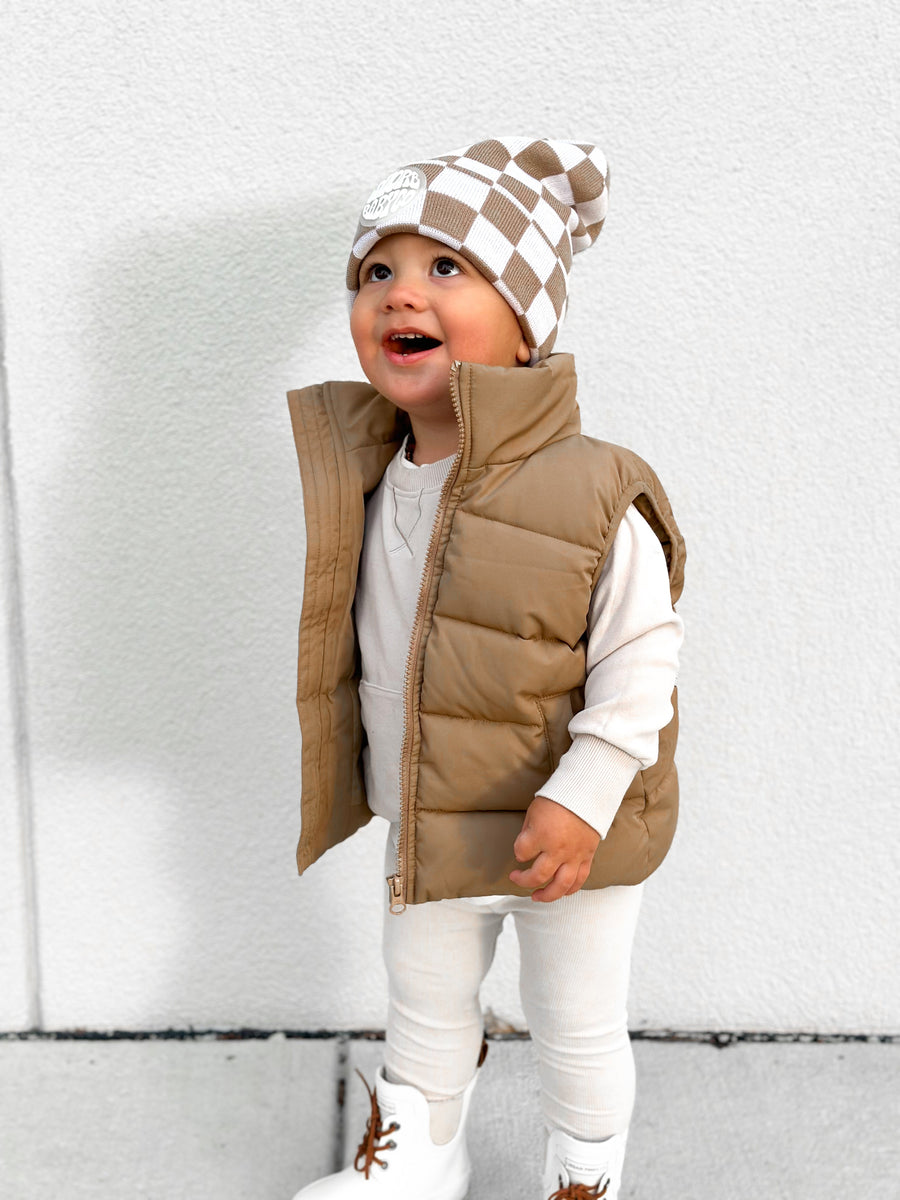 SHORE BABY Summit Puffer Vest — Caramel (COLLECTIVE)