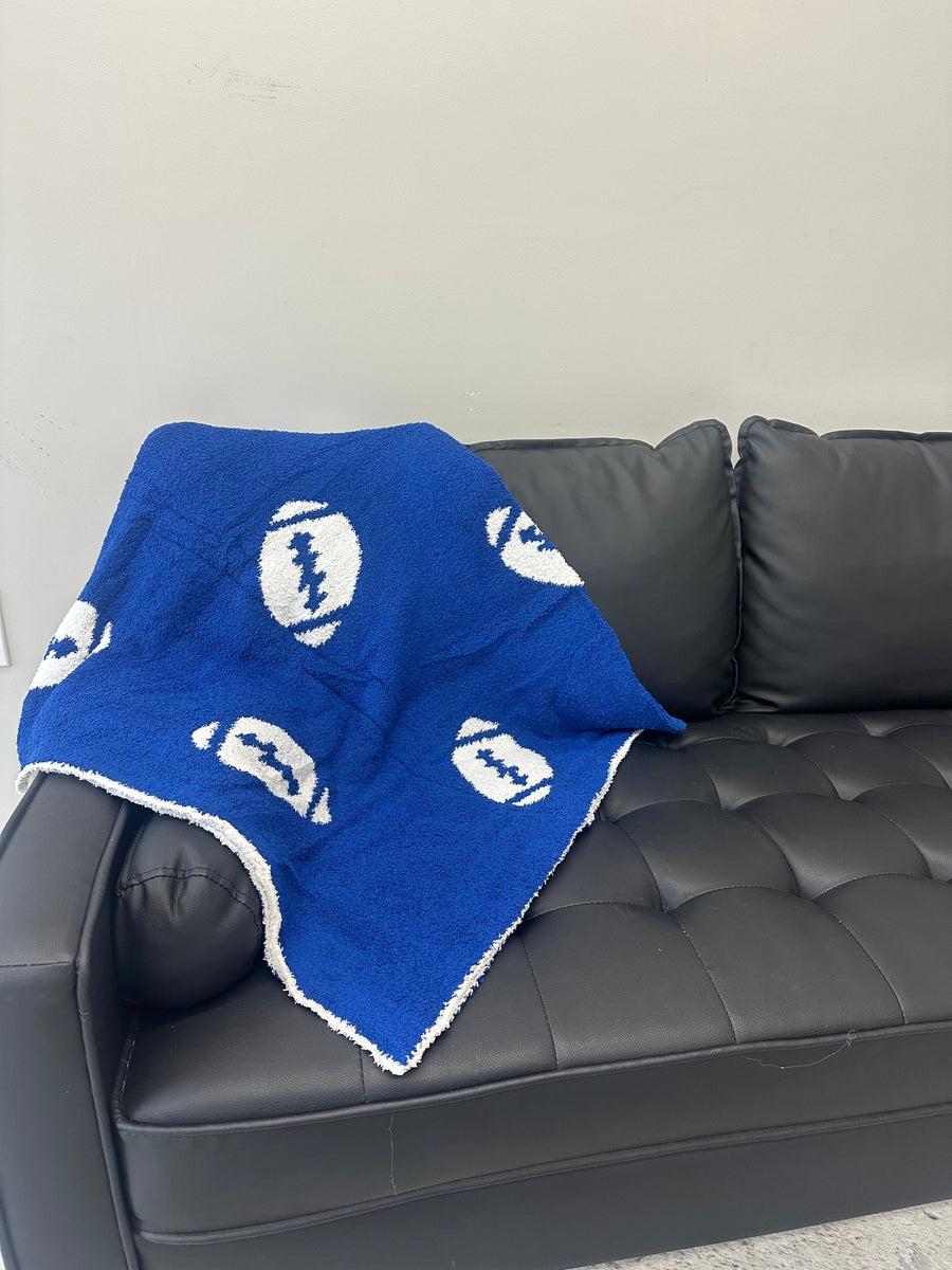 TOUCHDOWN FOOTBALL BLANKET | BLUE