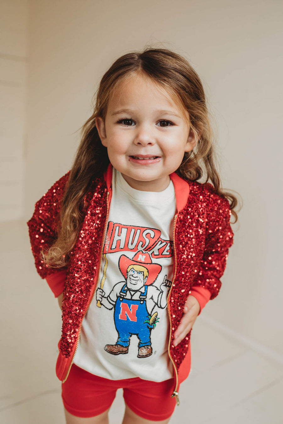 NEBRASKA HUSKERS MASCOT CREAM TEE | BABY, KIDS + YOUTH