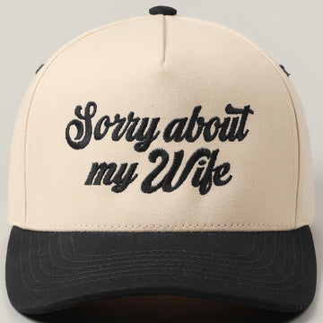 SORRY ABOUT MY WIFE SCRIPT HAT | BLACK