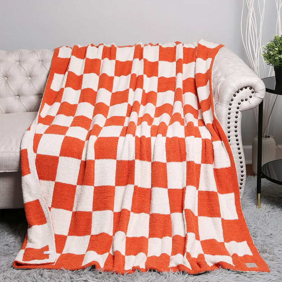 (PRE-ORDER) CHECKER PLUSH BLANKET | VARIOUS COLORS