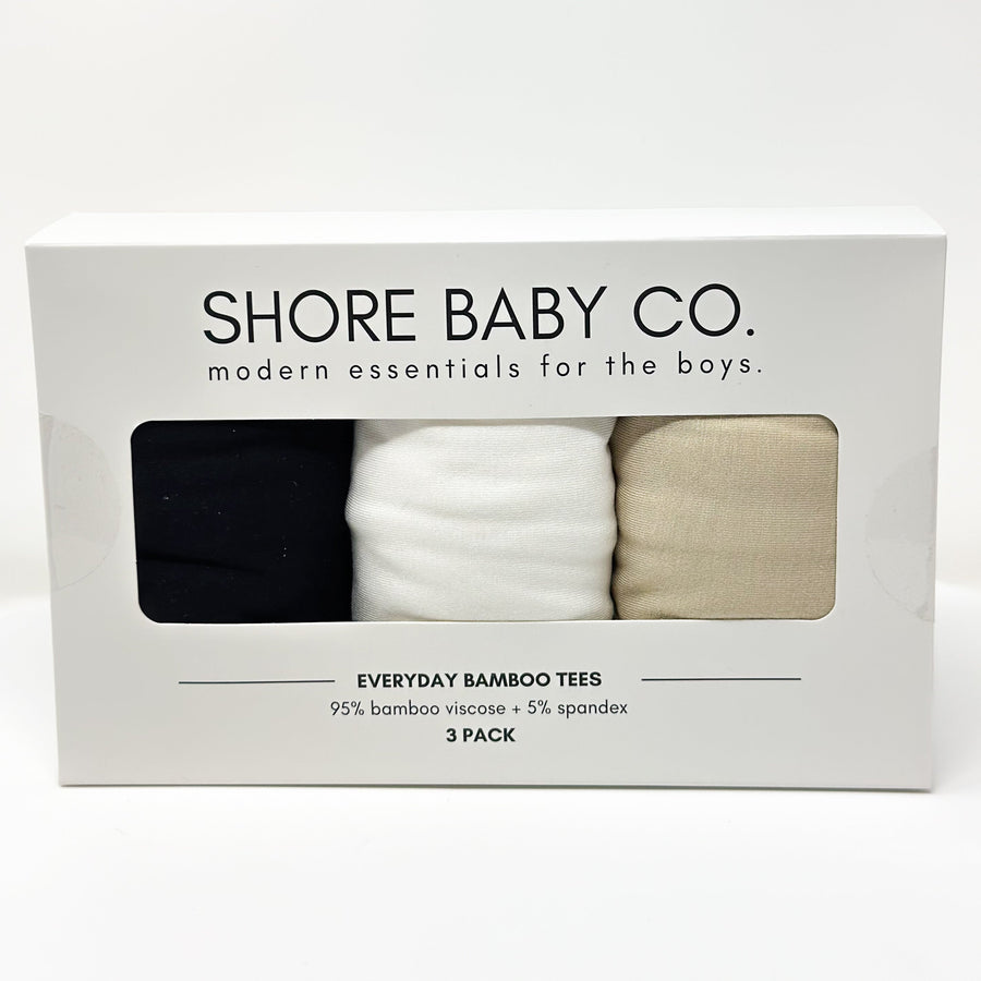 SHORE BABY Everyday Bamboo Tees (3 Pack) - Bamboo Neutrals (COLLECTIVE)