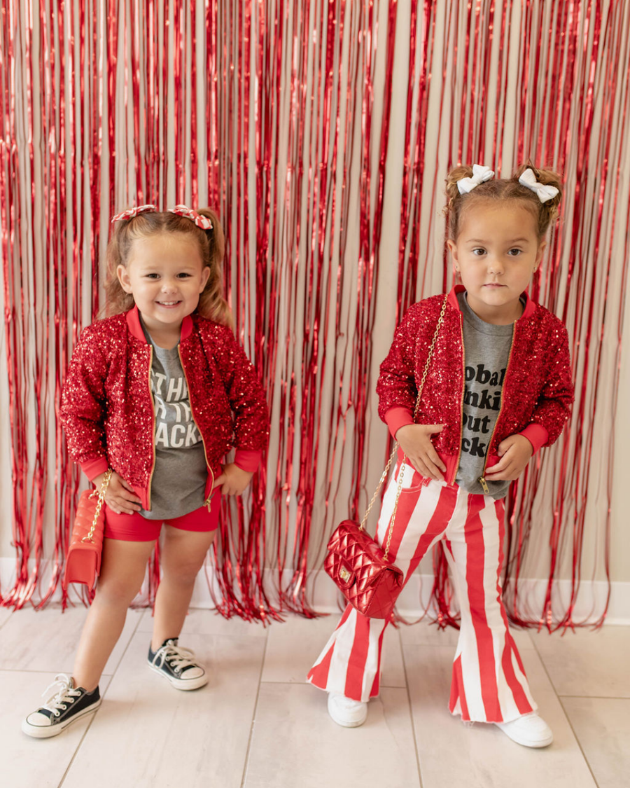 MILA + ROSE SASSY IN SEQUINS GIRLS BOMBER JACKET | RED