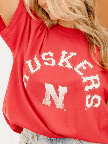 (PRE-ORDER) NEBRASKA HUSKER MEGA ARC WOMEN'S TEE | RED