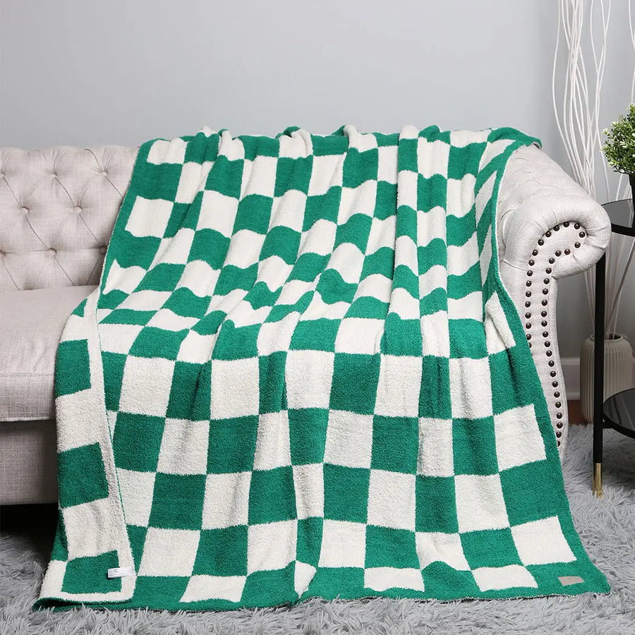 (PRE-ORDER) CHECKER PLUSH BLANKET | VARIOUS COLORS