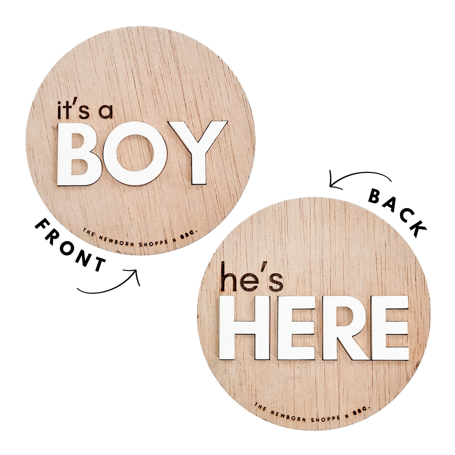 SHORE BABY He’s Here + It’s a Boy — Double Sided Sign (COLLECTIVE)