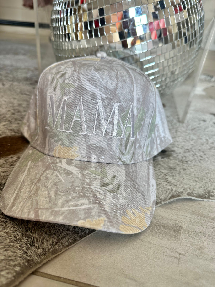 MAMA EMBROIDERED HAT | BEIGE CAMO