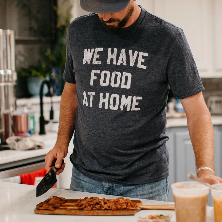 MUGSBY WE HAVE FOOD AT HOME TEE | CHARCOAL