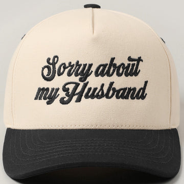 SORRY ABOUT MY HUSBAND SCRIPT HAT | BLACK