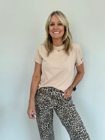 SAMARA ROLLED SLEEVE WOMEN'S TEE | OAT