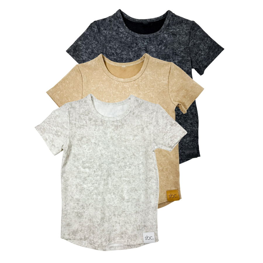 SHORE BABY Everyday Acid Wash Tees (3 Pack) - Acid Wash Neutrals (COLLECTIVE)