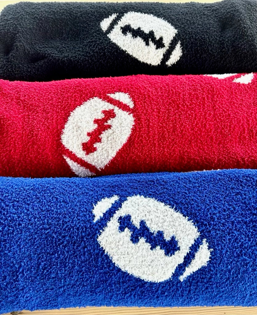 TOUCHDOWN FOOTBALL BLANKET | BLACK