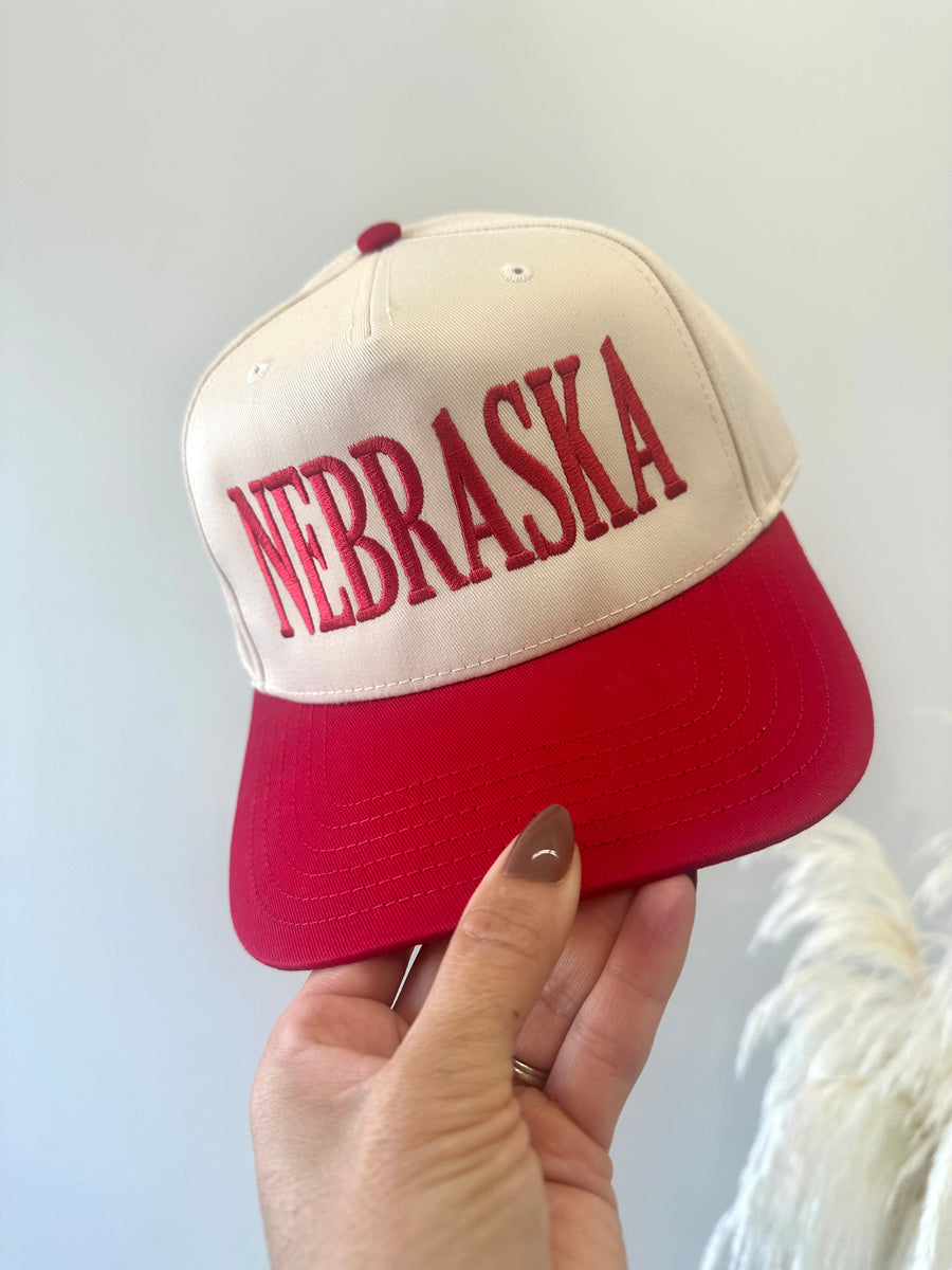 NEBRASKA EMBROIDERED HAT | NATURAL