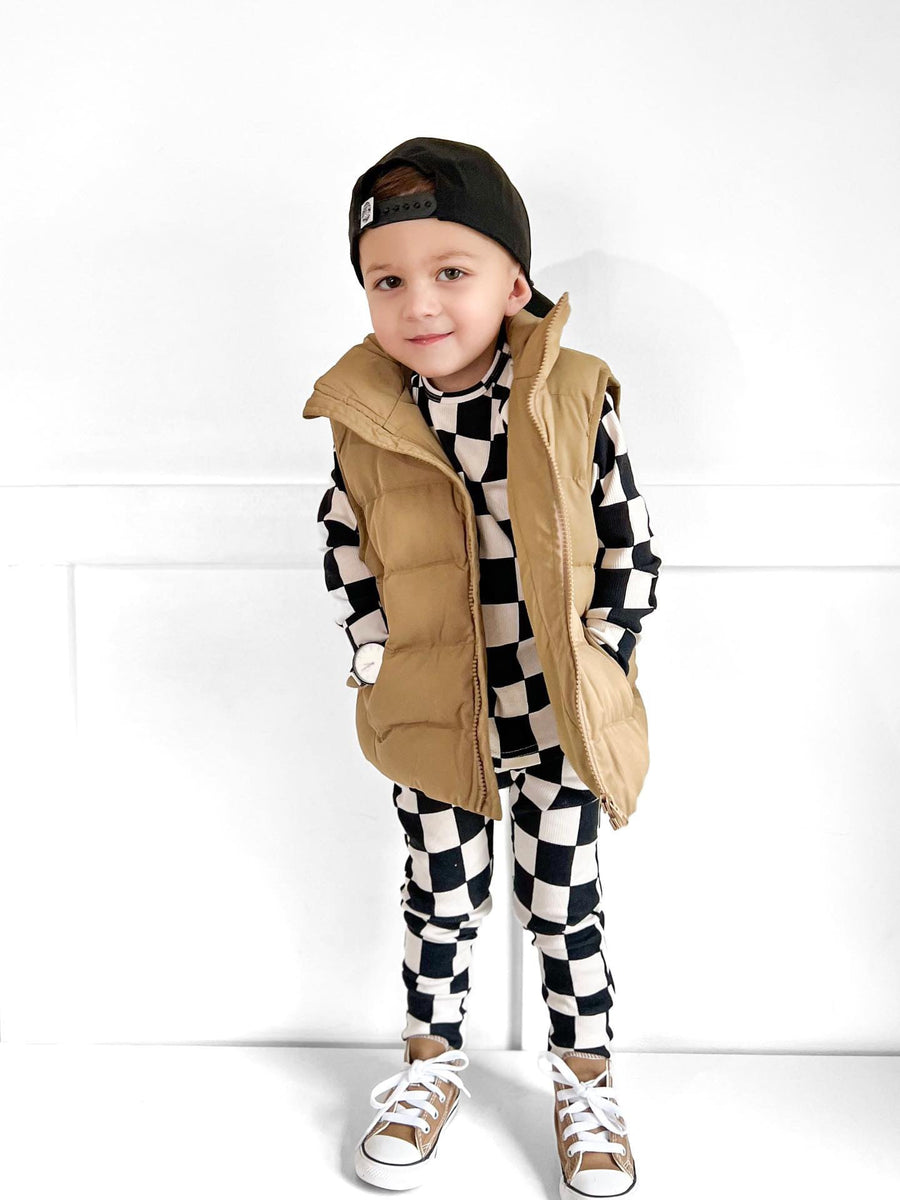 SHORE BABY Summit Puffer Vest — Caramel (COLLECTIVE)