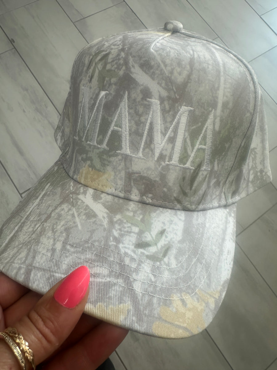 MAMA EMBROIDERED HAT | BEIGE CAMO