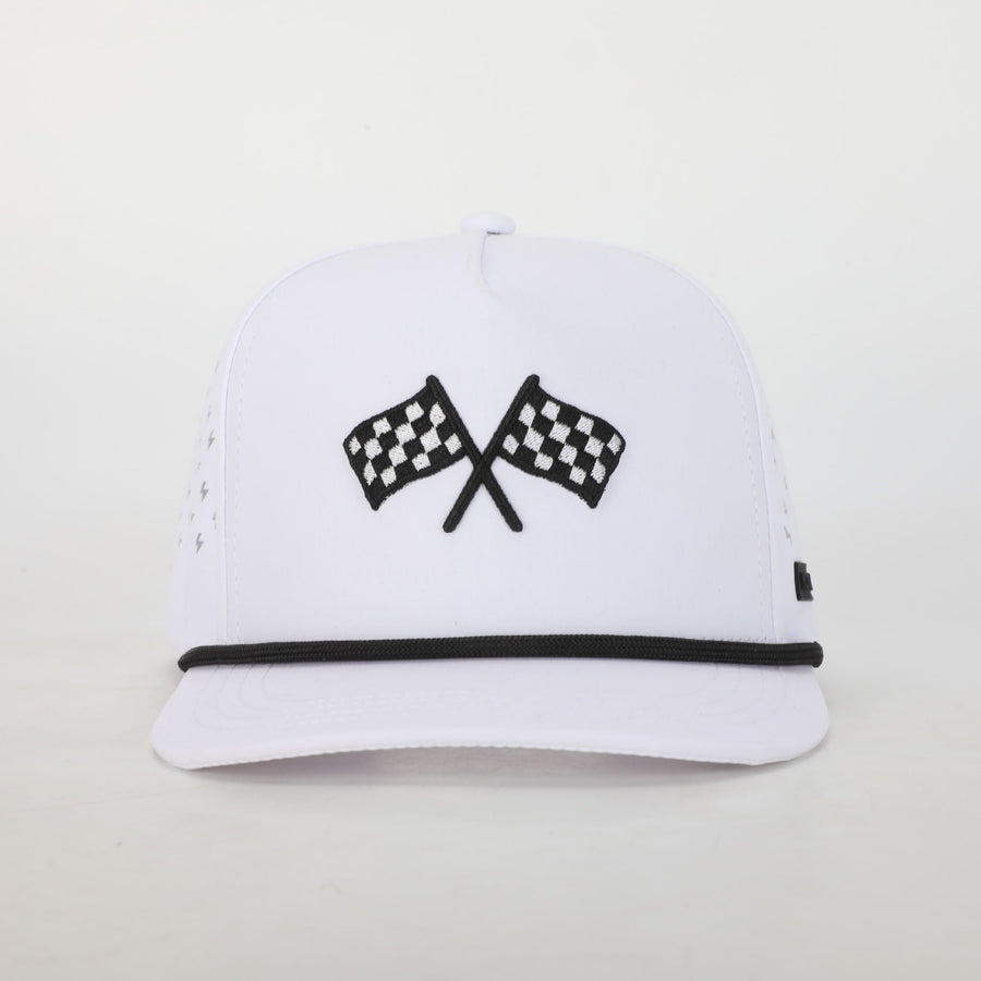 YOUNG + RAD FINISH LINE WHITE ADVENTURE SNAPBACK // (COLLECTIVE)