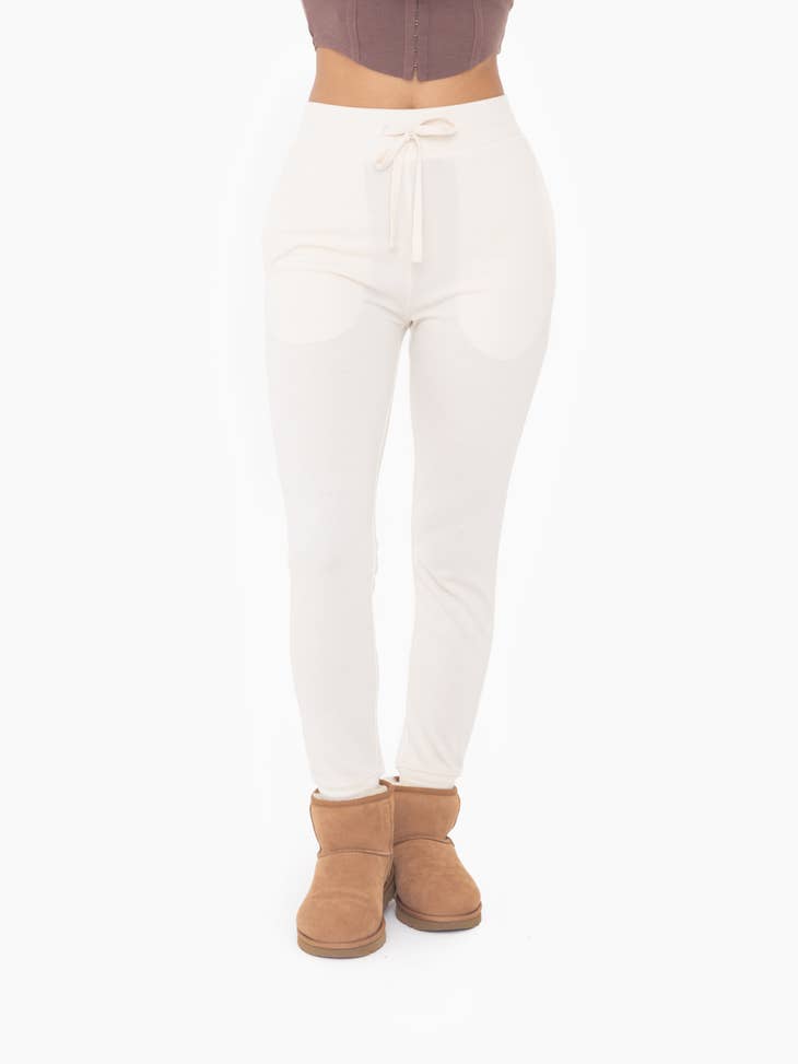 ADDIE FRENCH TERRY CUFFED SKINNY JOGGERS | NATURAL