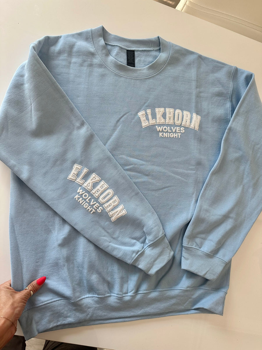 (PRE-ORDER) CUSTOM SHOP POCKET + SLEEVE PUFF PRINT SWEATSHIRT