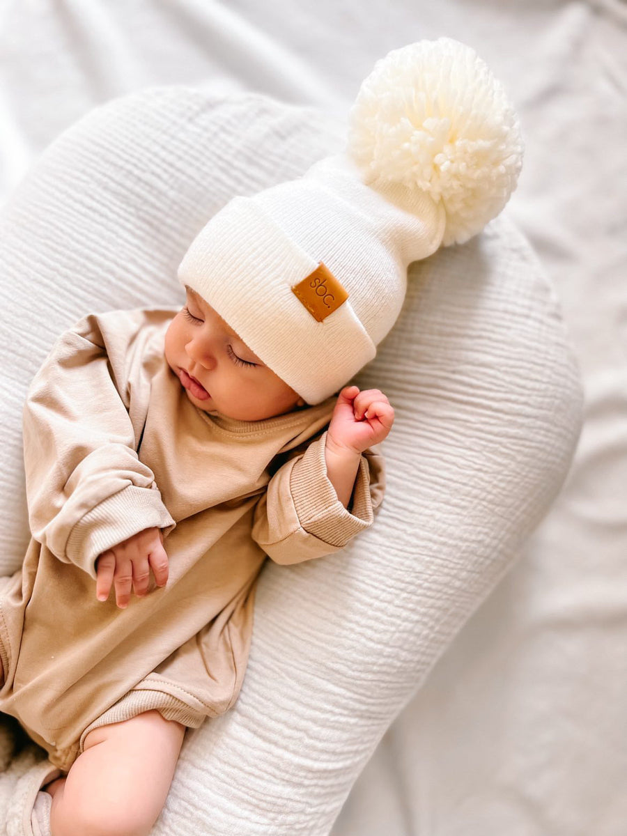 SHORE BABY The Newborn Beanie — Vanilla (COLLECTIVE)