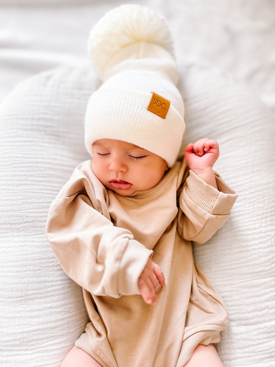 SHORE BABY The Newborn Beanie — Vanilla (COLLECTIVE)