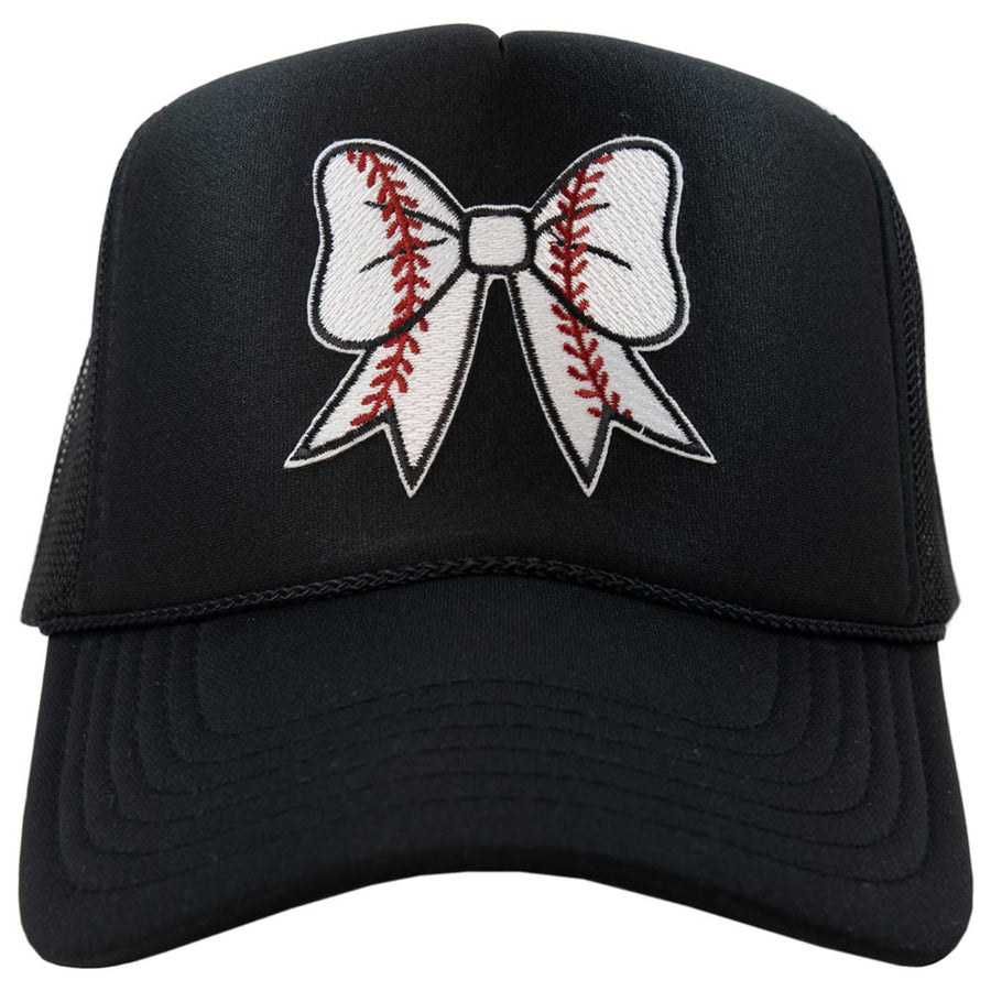 BASEBALL BOW FOAM TRUCKER HAT | BLACK