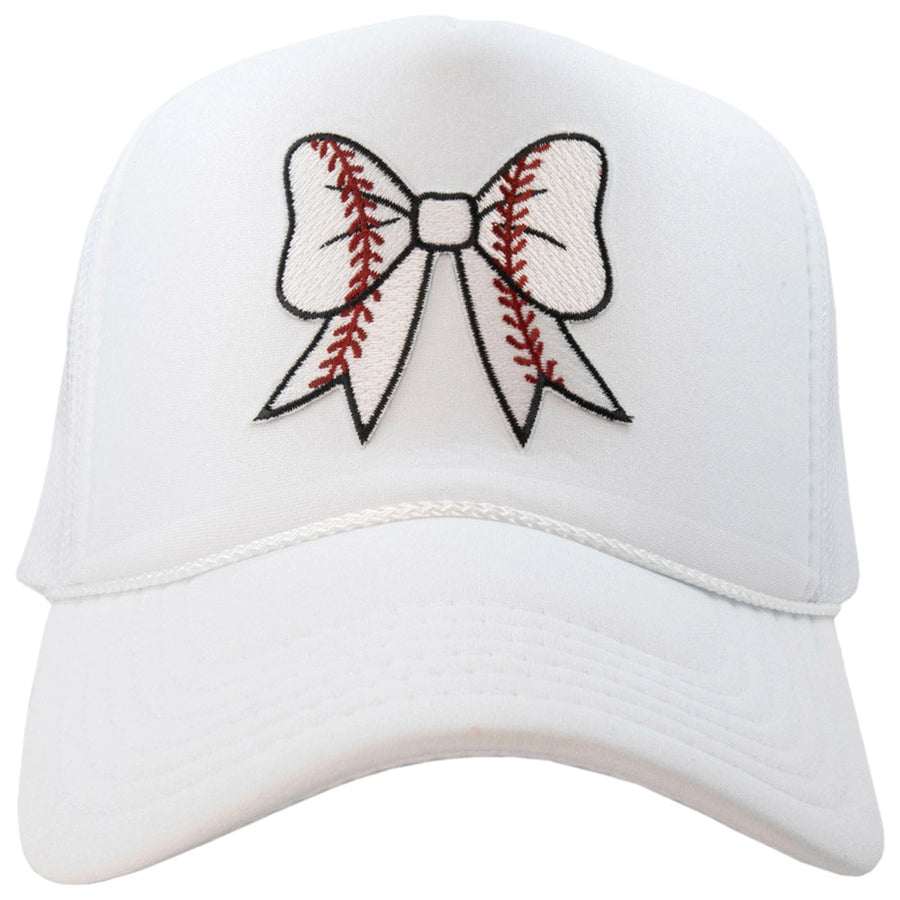 BASEBALL BOW FOAM TRUCKER HAT | WHITE