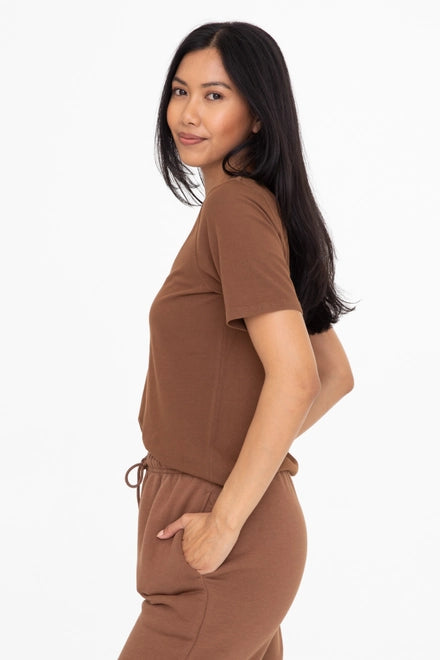 BRITNEY CLASSIC BOXY FIT WOMEN'S TEE | COCOA