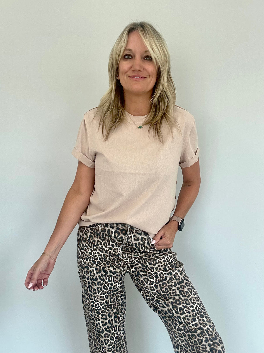 SAMARA ROLLED SLEEVE WOMEN'S TEE | OAT