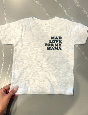 LOLA MAGNOLIA MAD LOVE FOR MAMA TODDLER TEE | ASH GRAY