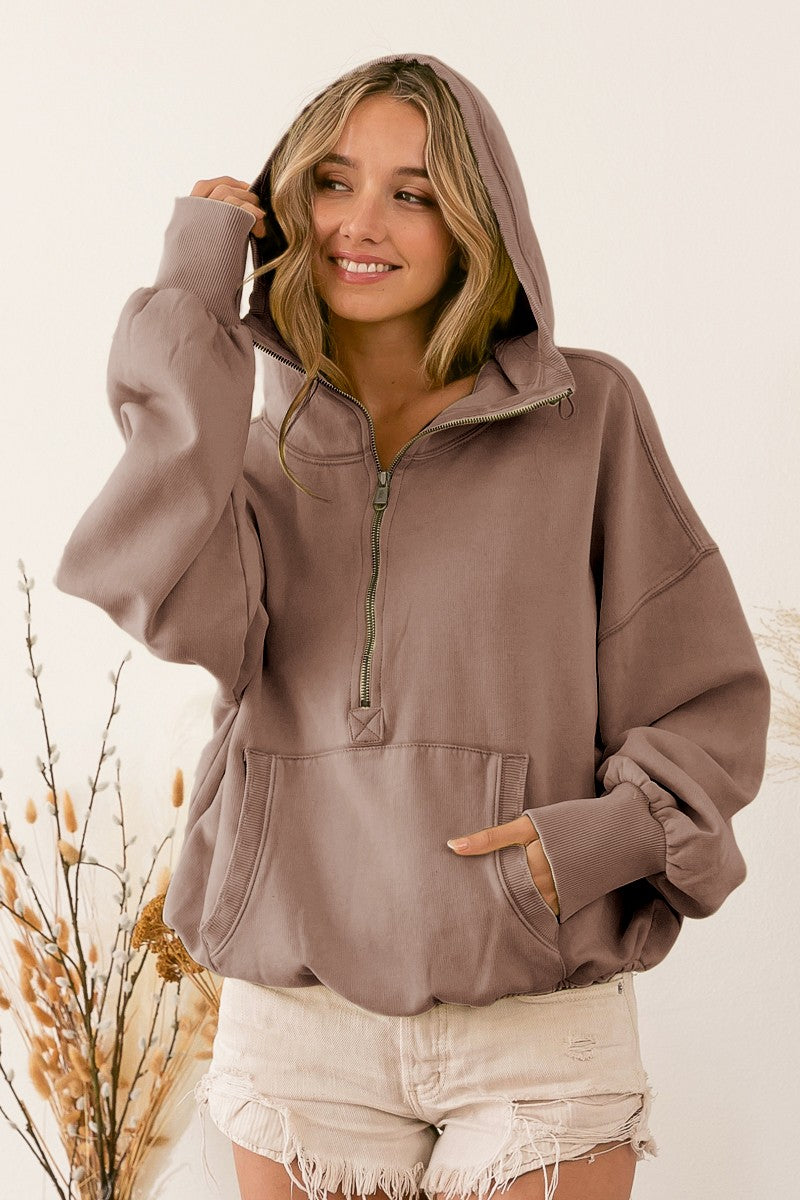 CASSIDY FRENCH TERRY WOMEN'S PULLOVER HOODIE | MOCHA