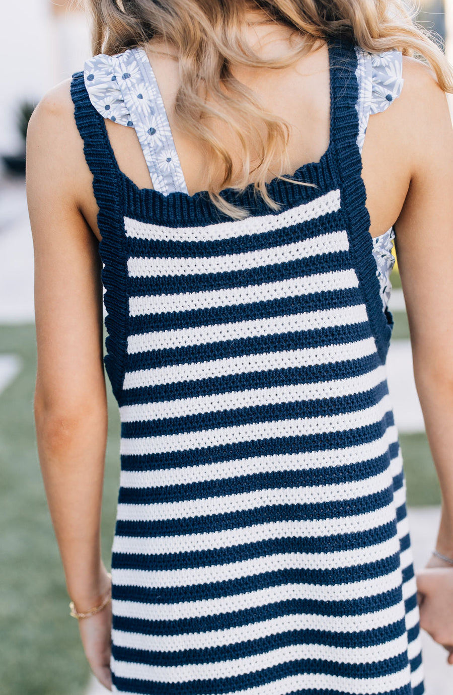 MEBIE BABY NAVY STRIPE KNIT TANK DRESS (COLLECTIVE)