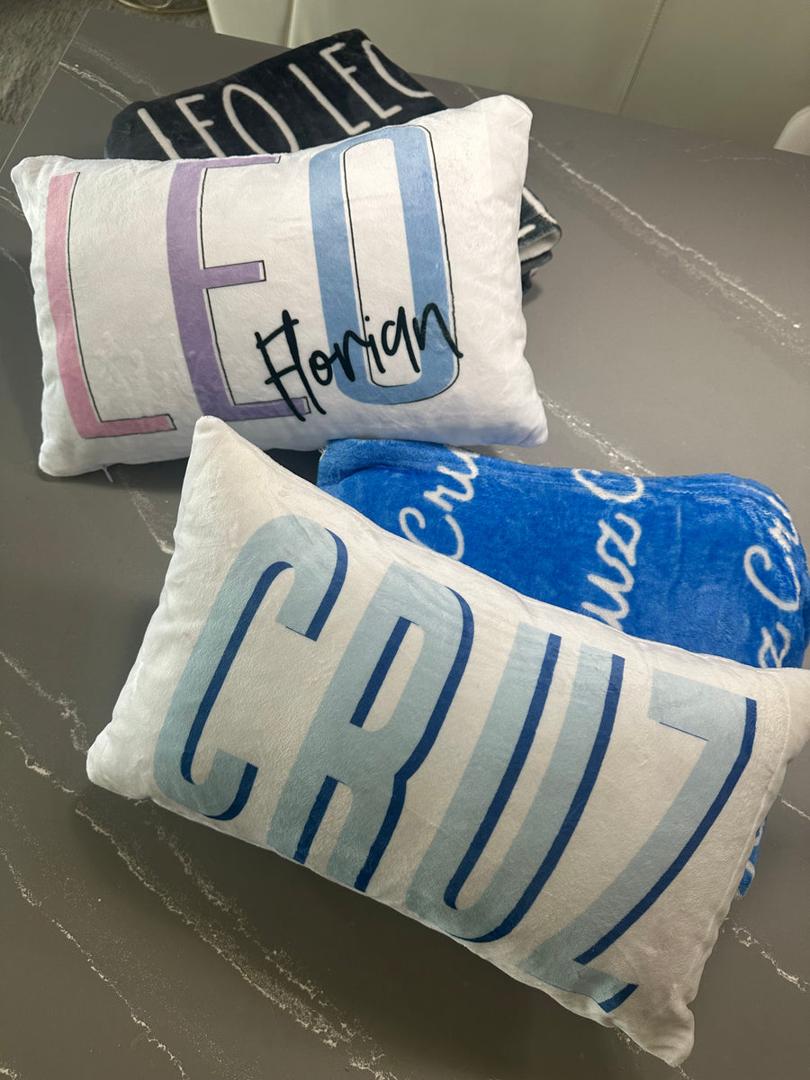 (PRE-ORDER) PERSONALIZED TRAVEL SNUGGLE PILLOW | VARIOUS STYLES