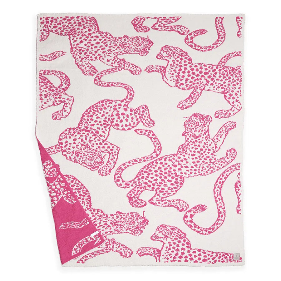 CHEETAH PLUSH BLANKET | PINK WHITE