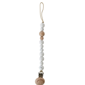 CHEWABLE CHARM CLASSIC PACIFIER CLIP | WOOD + MOONSTONE