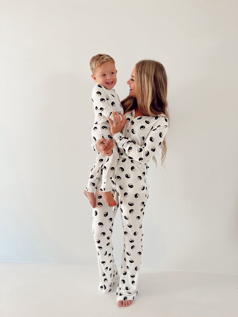 FOREVER FRENCH Black & White Yin Yang | Women's Bamboo  Pajamas (COLLECTIVE)