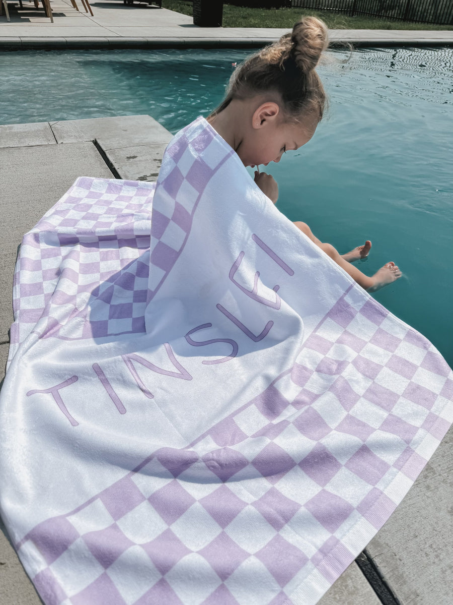 (PRE-ORDER) PERSONALIZED CHECKER BEACH TOWELS | VARIOUS STYLES