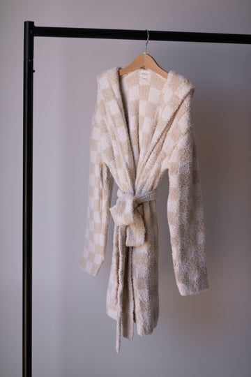 Adult Robe | Cream Checkerboard