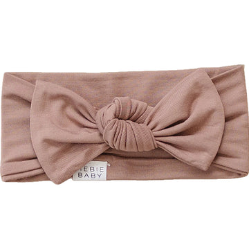 MEBIE BABY ORGANIC COTTON RIBBED HEAD WRAP | DUSTY ROSE