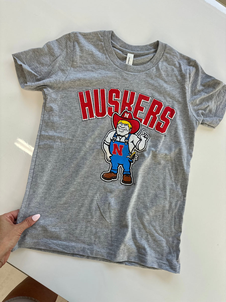 NEBRASKA HUSKERS CARTOON HERBIE GRAY TEE | KIDS + YOUTH