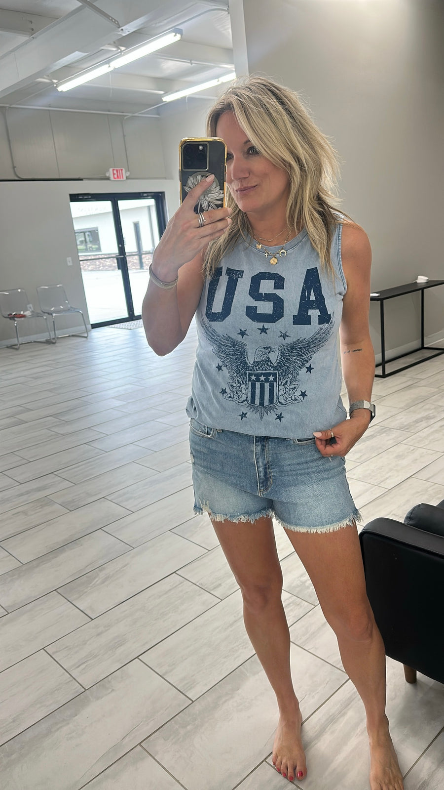 USA GRAPHIC TANK | MINERAL VINTAGE BLUE