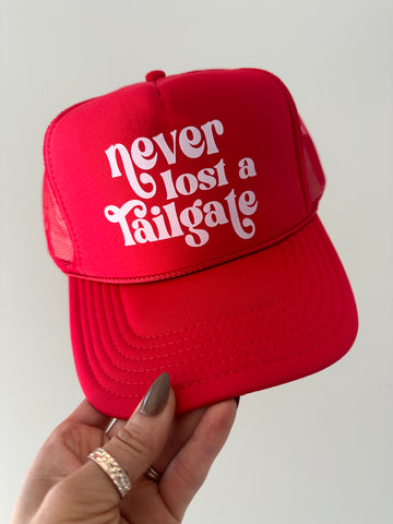 Never Lost A Tailgate Trucker Hat | Red