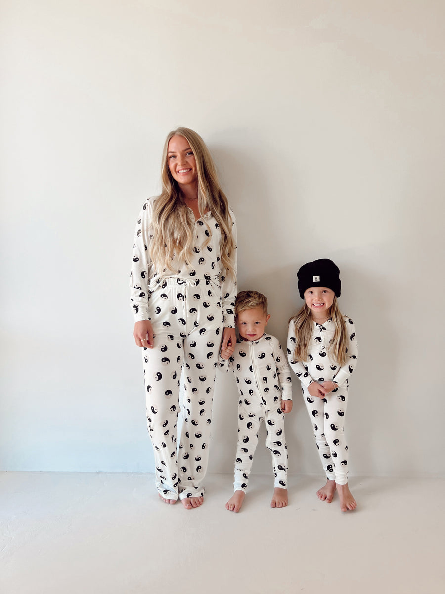 FOREVER FRENCH Black & White Yin Yang | Women's Bamboo  Pajamas (COLLECTIVE)