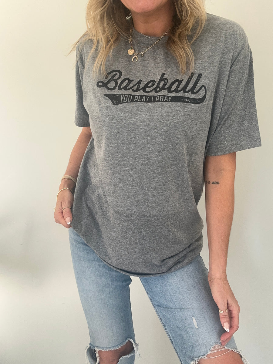 TAKE ME OUT TO THE BALLPARK BASEBALL TEE | GRAY